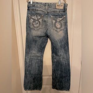 Big Star Vintage Collection jeans, distressed with patches. Rare style. 32R